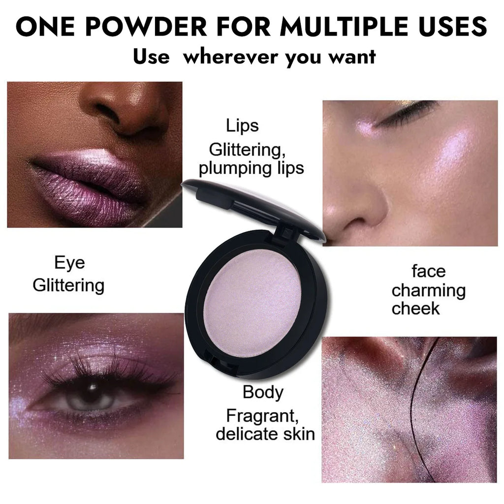 MISS ROSE Round Creamy Highlight Contour Palette, Skin-friendly Shiny Effect, Face Contour Modification Daily Makeup Cosmetic