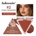 Lakerain Matte Cream Blusher Long-lasting Natural Makeup Triangle Box Design Oil-Resistant High Pigment Cream Blush Plate - AliExpress 66
