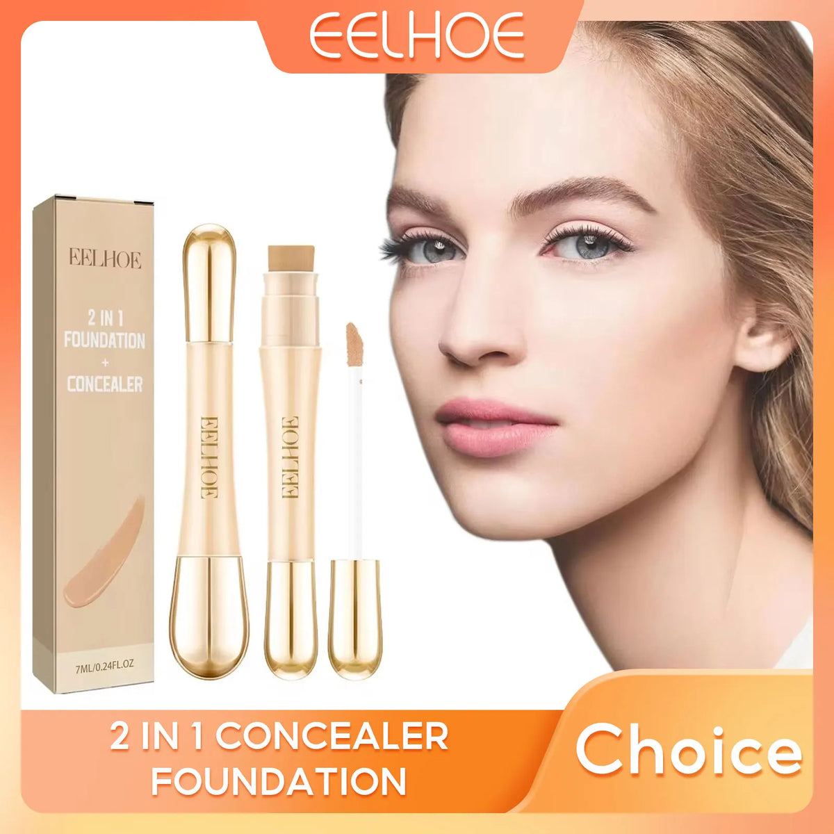 EELHOE 2 in 1 Concealer Foundation Dark Circle Cover Blemish Brighten Face Corrector Double Head Concealer High Coverage Makeup - AliExpress 66