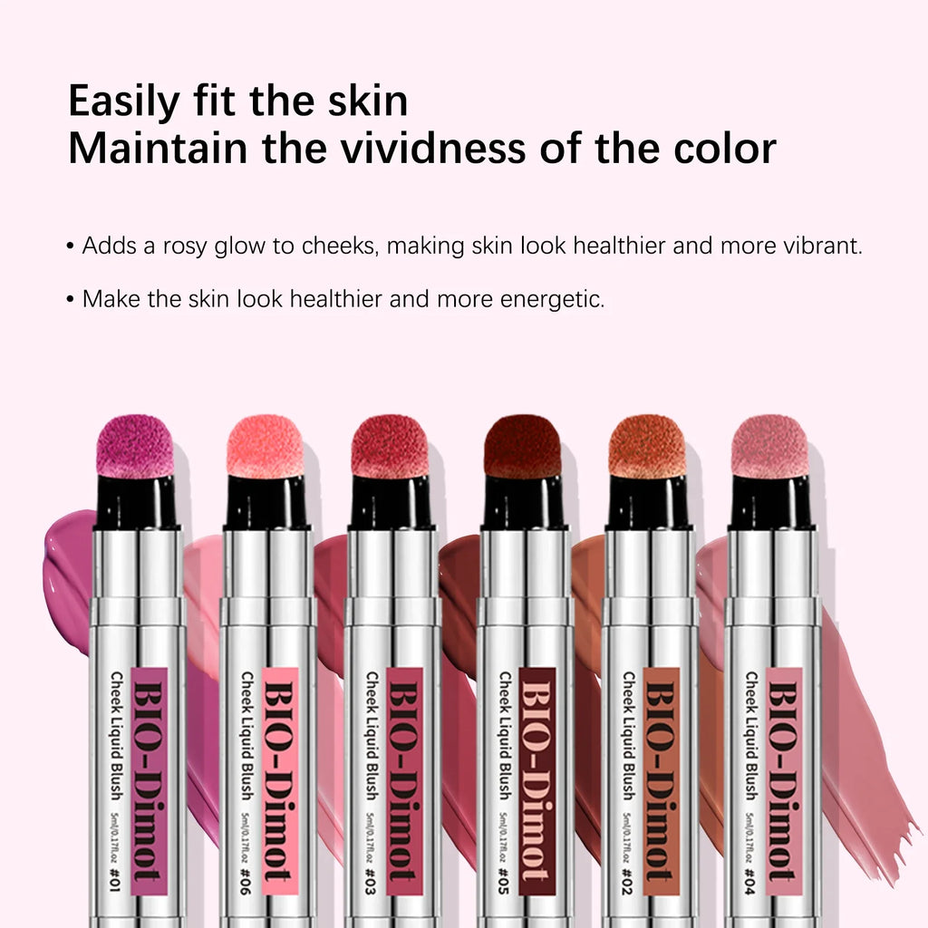 6 Colors Liquid Blush Stick with Sponge Tip Matte Makeup Waterproof Long-Lasting Color Correction Smooth for Lips and Cheeks - AliExpress 66