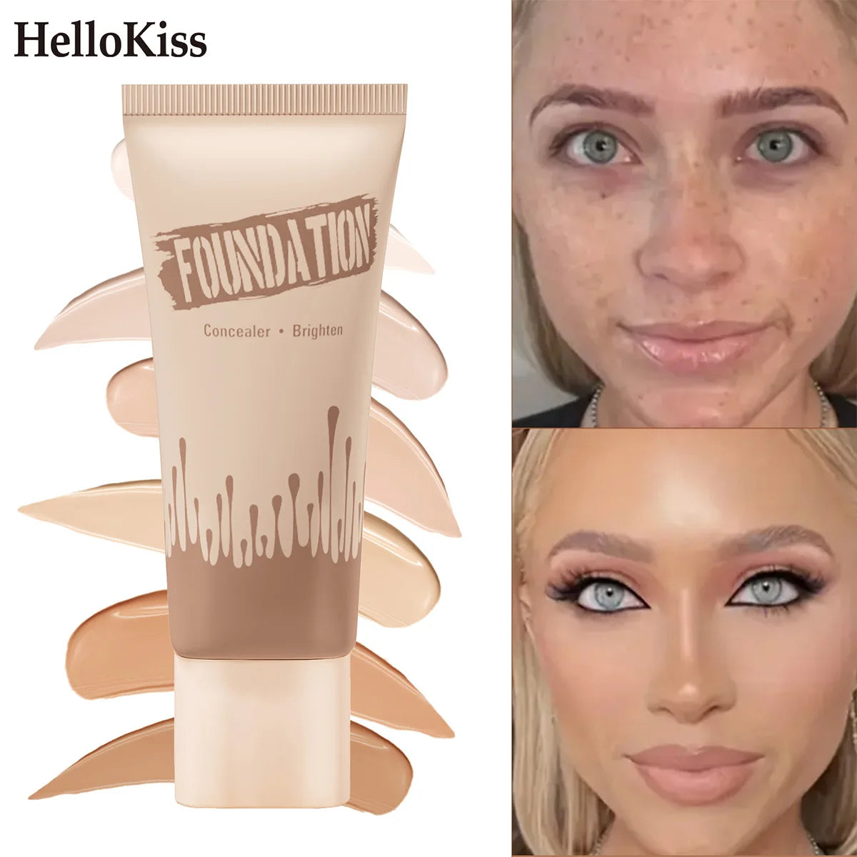 Full Coverage Foundation, Matte Finish Oil-control Liquid Foundation, Covering Blemishes And Dark Spot, Concealer Cream - AliExpress 66