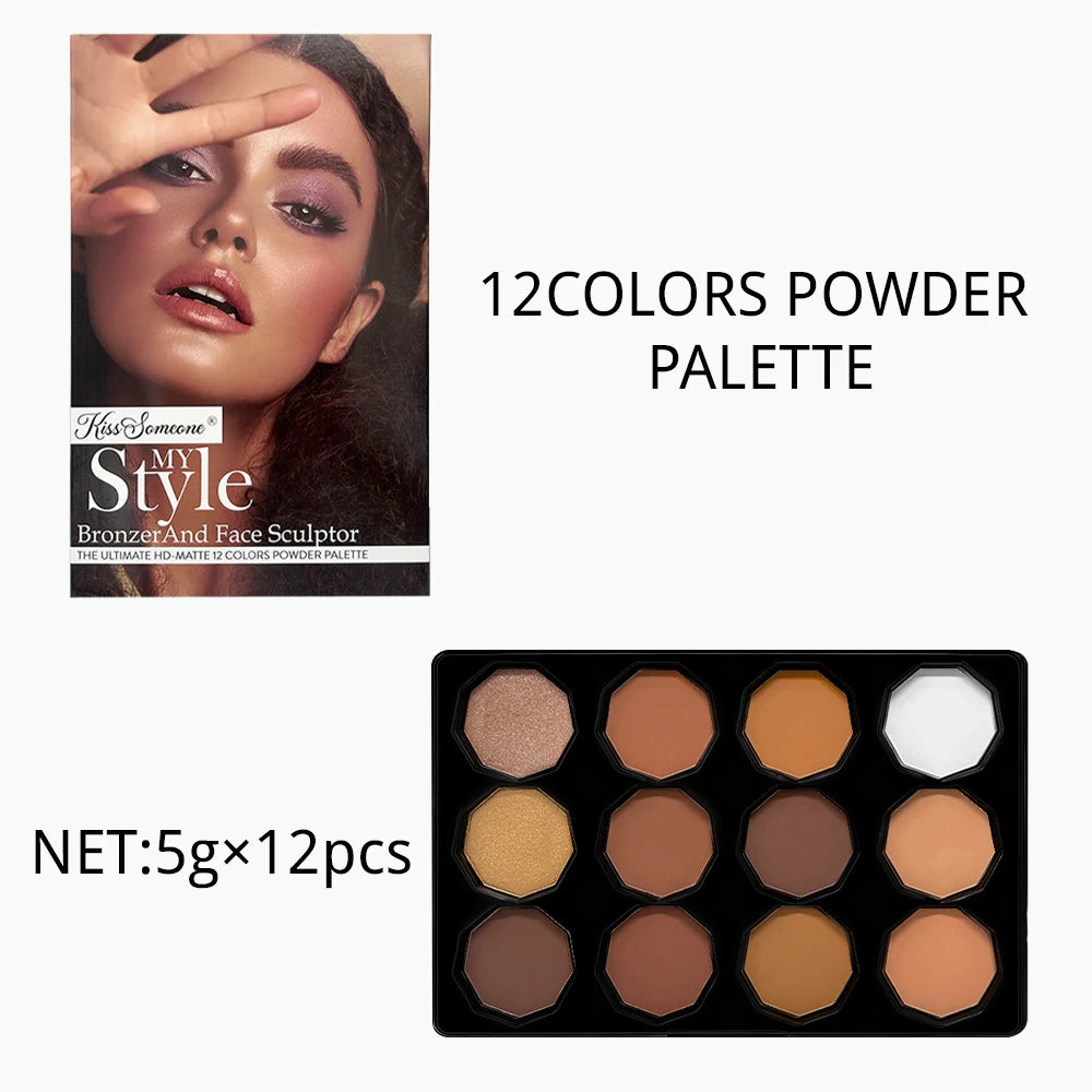 12-color contour palette, blush highlighter contour powder with rich colors suitable for Halloween use - AliExpress 66