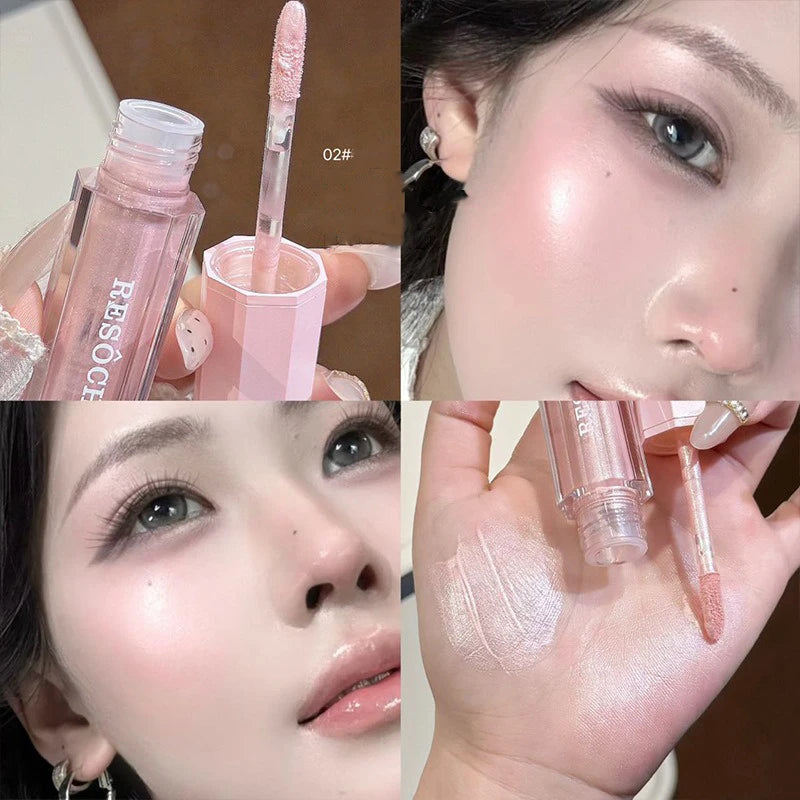 Liquid Highlighter for Face, Natural Dewy Glow Illuminator, Multi Use Shimmer Stick for Cheeks Eyes Nose, Brightening Makeup - AliExpress 66