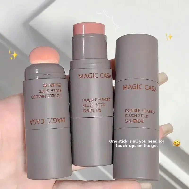 Monochrome Cream Blusher Double Ended Stick Sponge Natural Long Lasting Brightening Face Contouring Makeup Cosmetic