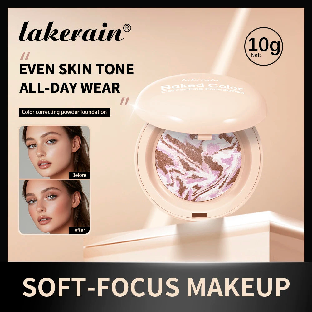 Matte Baked Color Correcting Foundation Bronzer Pressed Powder Compact Long Lasting Oil Control Loose Setting Powder Foundation - AliExpress 66