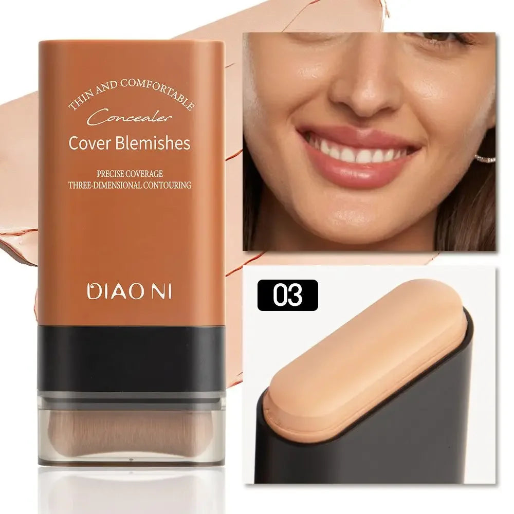Matte Foundation Cream Stick Multi-Use Eraser Makeup Full Coverage Waterproof Lasting Oil-control Cover Acne Base With Brush - AliExpress 66
