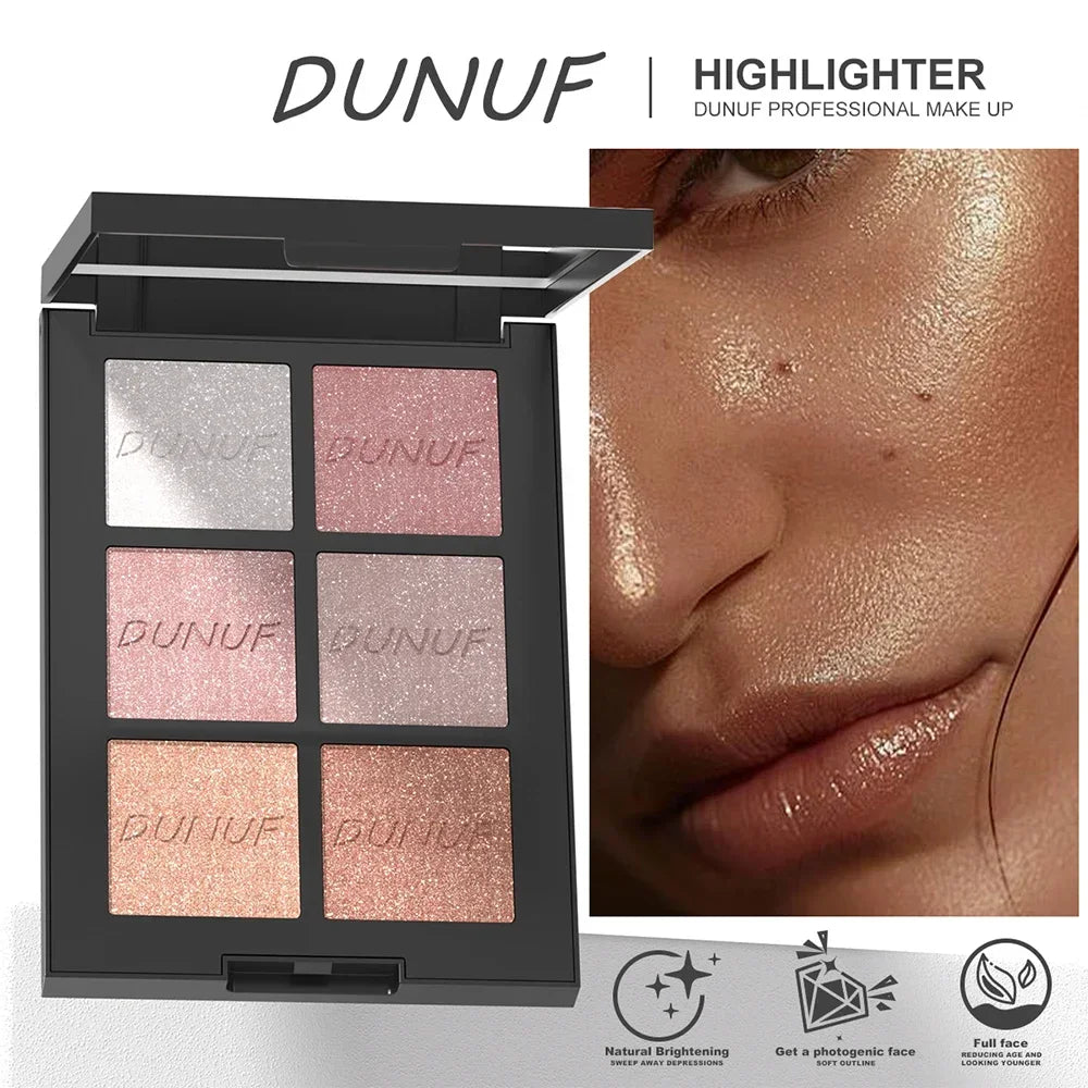 6 color Highlighter Palette Highly Pigmented Long Lasting Waterproof Natural Contour Powder Matte Pearl Body Face Highlighting - AliExpress 66