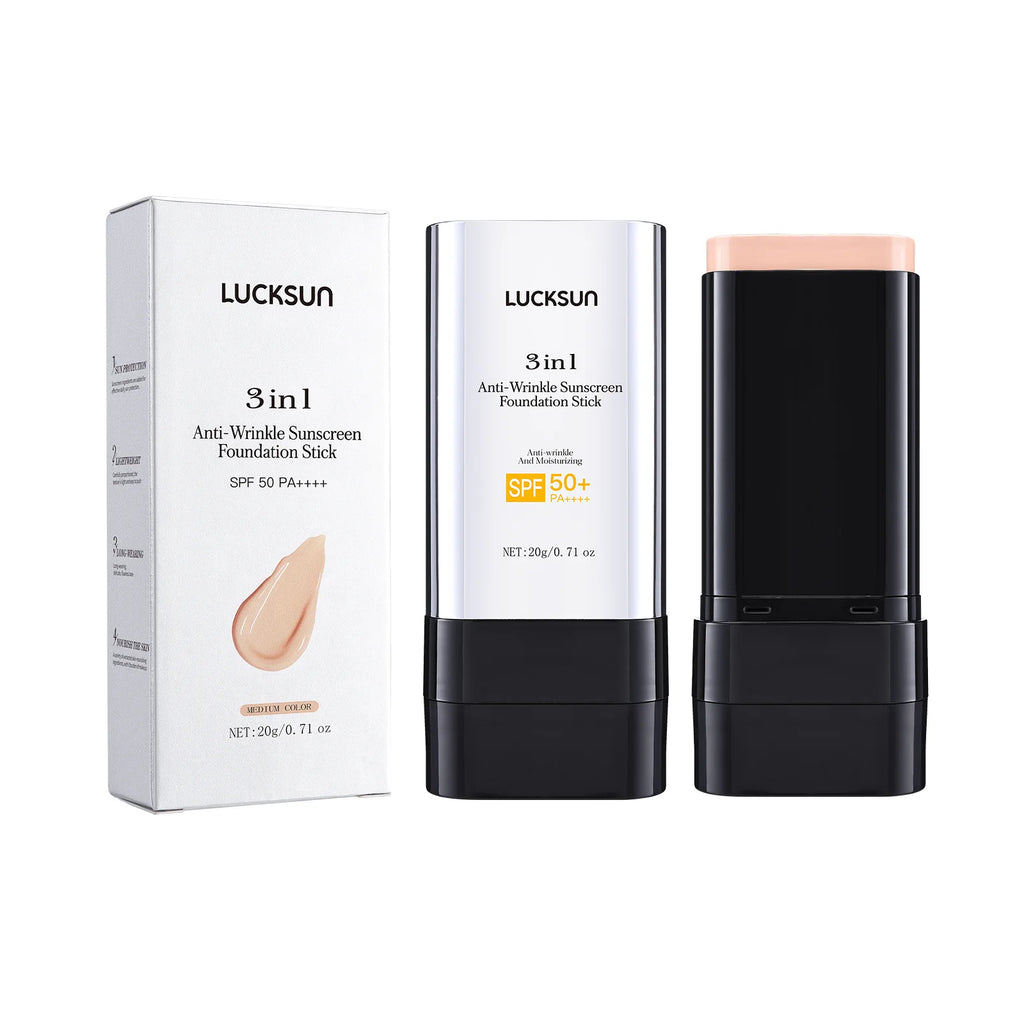 Concealing Foundation Stick 3 Colors with Built-In Brush - Cream Finish Lightweight Oil-control Long Lasting Waterproof Formula