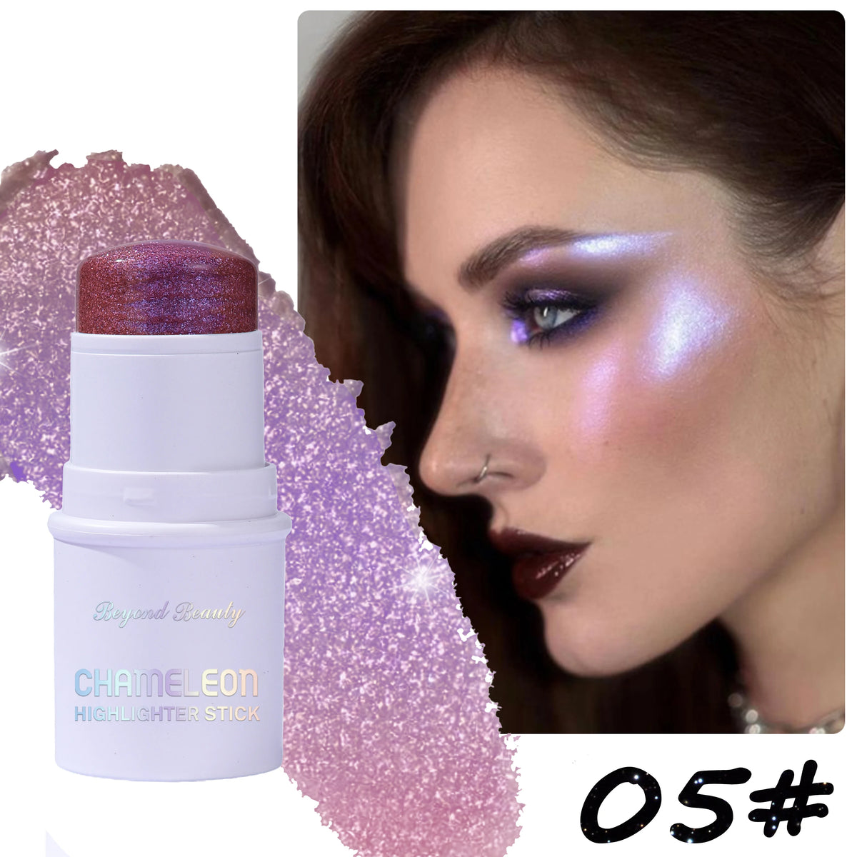Chameleon Holographic Glitter Shimmer Stick,Makeup for Face and Body,Color Changing Under Light,Long Lasting Highly Pigmented - AliExpress 66