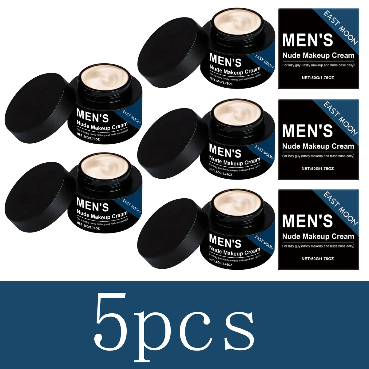 East Moon Men's Nude Makeup Cream, Natural Light Coverage BB Cream, Quick Daily Lazy Face Cream for Men, Evens Skin Tone