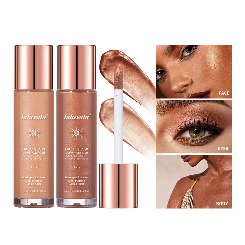Halo Glow Liquid Filter Liquid Highlighter Face Contouring Pearlescent Makeup Brightener Bronzer Glow Body Face Contour Shimmer - AliExpress 66