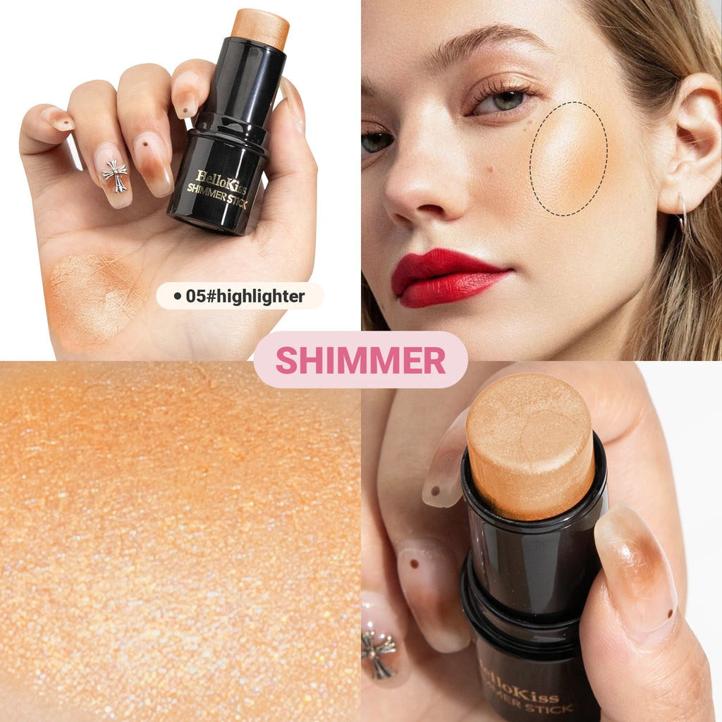 15 Color Waterproof Shimmer Face Bronzer Highlighters Glitter Corrector Contour Illuminator Stick Creamy Blush Makeup Cosmetics - AliExpress 66