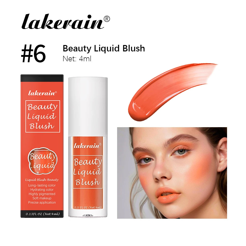 Beauty Liquid Blush Moisturizing Creamy Texture Waterproof Sweat-proof High Pigment Long-lasting Color Deeply Hydrating Blush