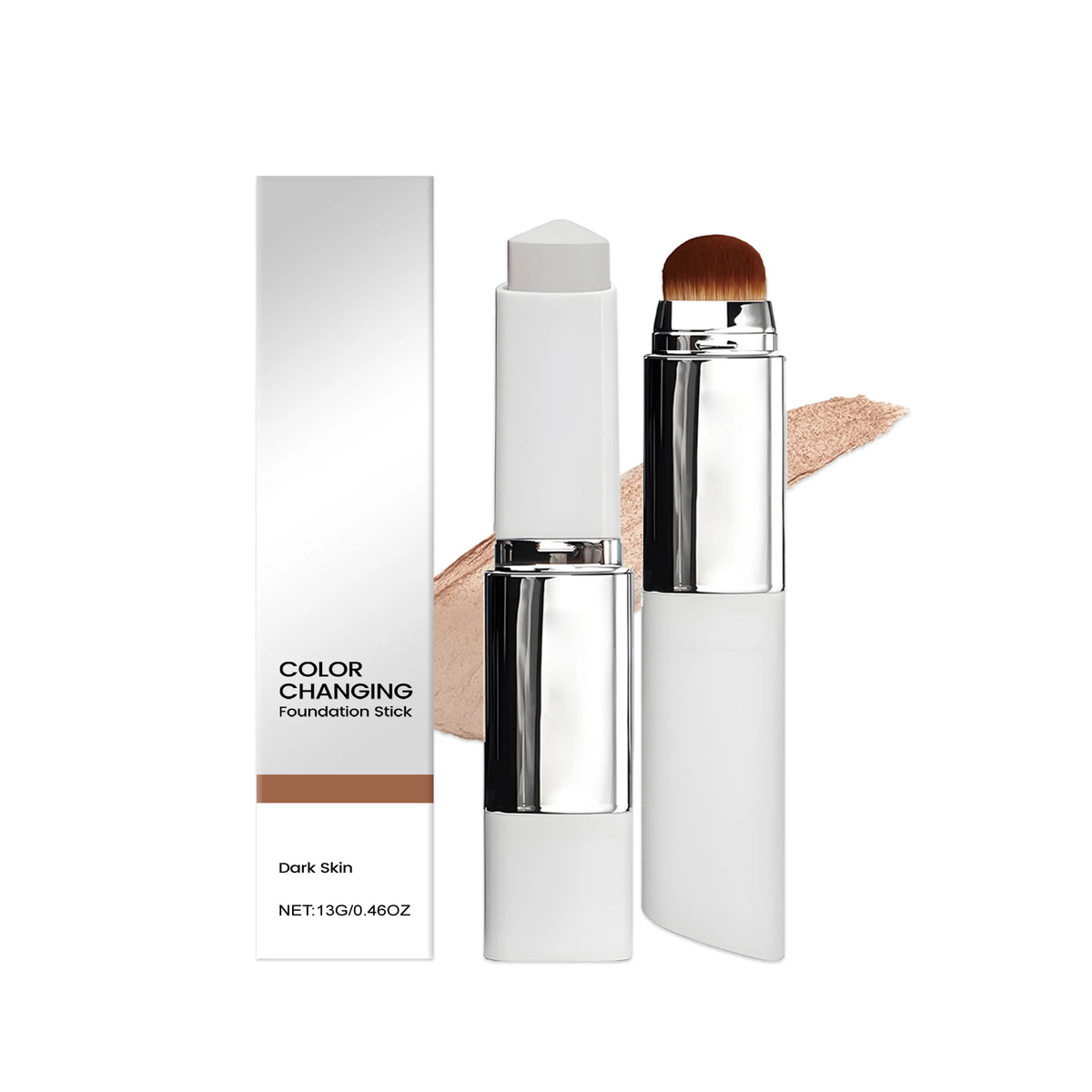 2-in-1 Color-Changing Foundation Stick Full Coverage Lightweight Moisturize Finish Base Makeup Dual-Ended with Detachable Brush - AliExpress 66