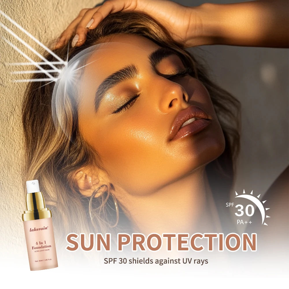 4in1 Foundation Liquid Hydrating Full Coverage Concealer SPF30 Long-wearing Waterproof Even Skin Tone Foundation Face Cosmetics - AliExpress 66