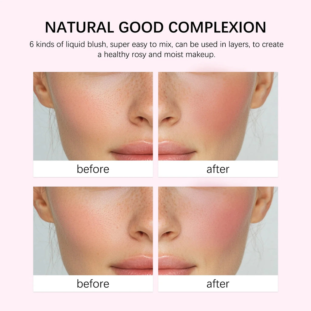 6 Colors Liquid Blush Stick with Sponge Tip Matte Makeup Waterproof Long-Lasting Color Correction Smooth for Lips and Cheeks - AliExpress 66