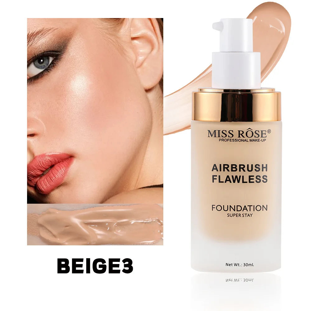 MISS ROSE Matte Full Coverage Concealer Foundation Cream Natural Hydrating Moisturizing Formula Long Lasting Oil Control Makeup