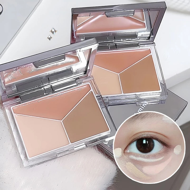 3 Color Concealer Palette Cream Texture Covers Acne Marks Dark Circles Multifunction Face Makeup Lasting Brighten Face Cosmetics - AliExpress 66