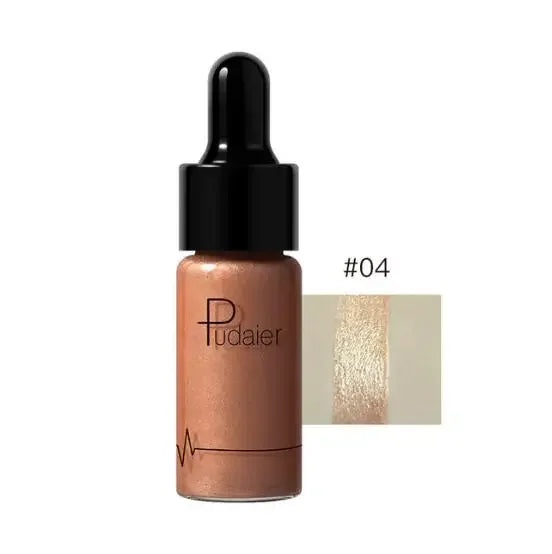 12 Color Liquid R Nude Contouring Face Brightener Glow Shimmer 3D Bronzer Highlighter Glitter Makeup Cream