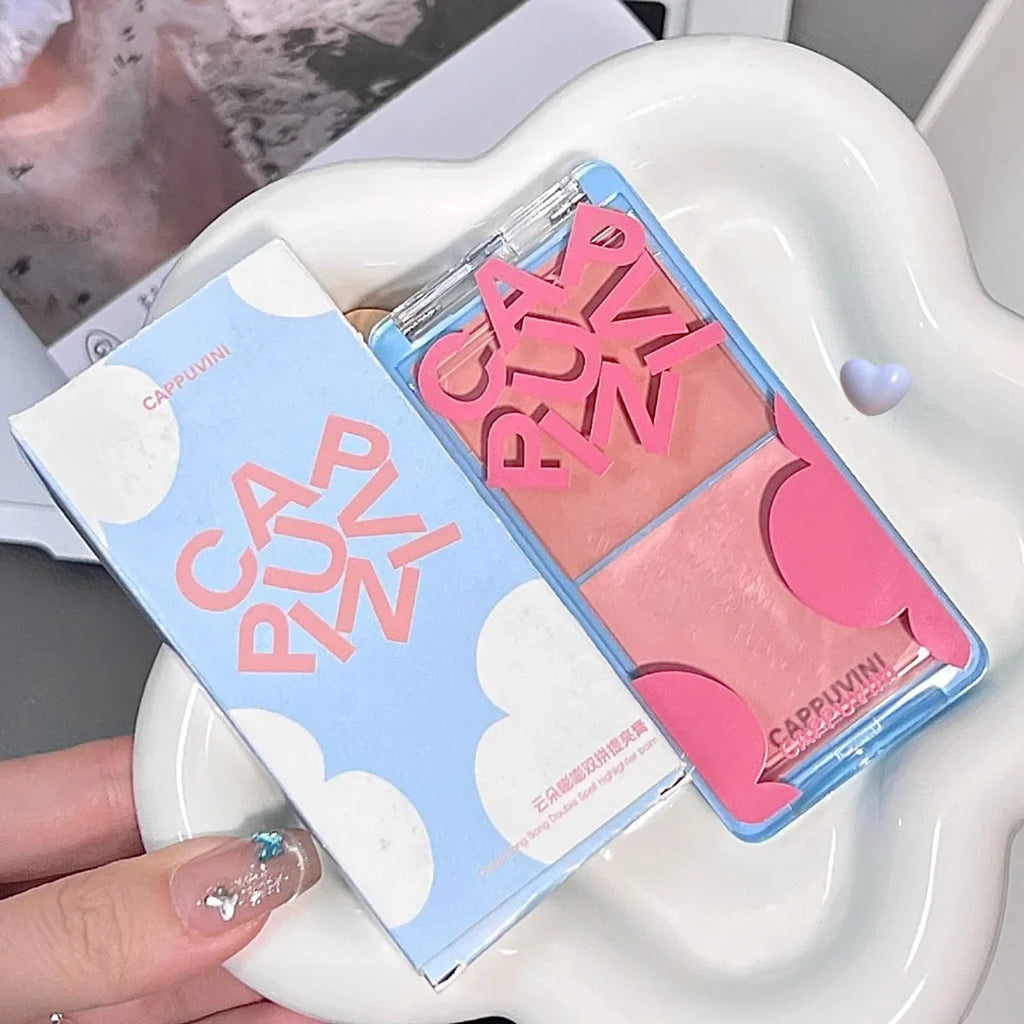 CAPPUVINI Pumbaa Plate Brightening Cream Pink High-Gloss Matte Finish Two-Color Facial Moisturizer for Complexion Brightening