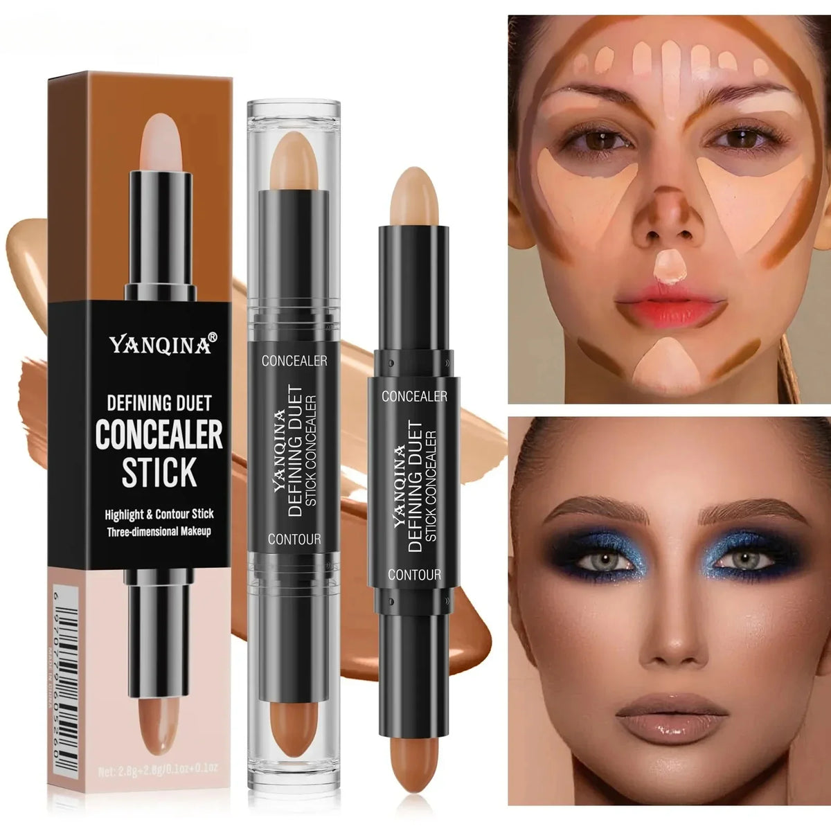 Double Head Contour Face Foundation Concealer Pen Long Lasting Dark Circles Corrector Contour Concealers Stick Cosmetic Makeup