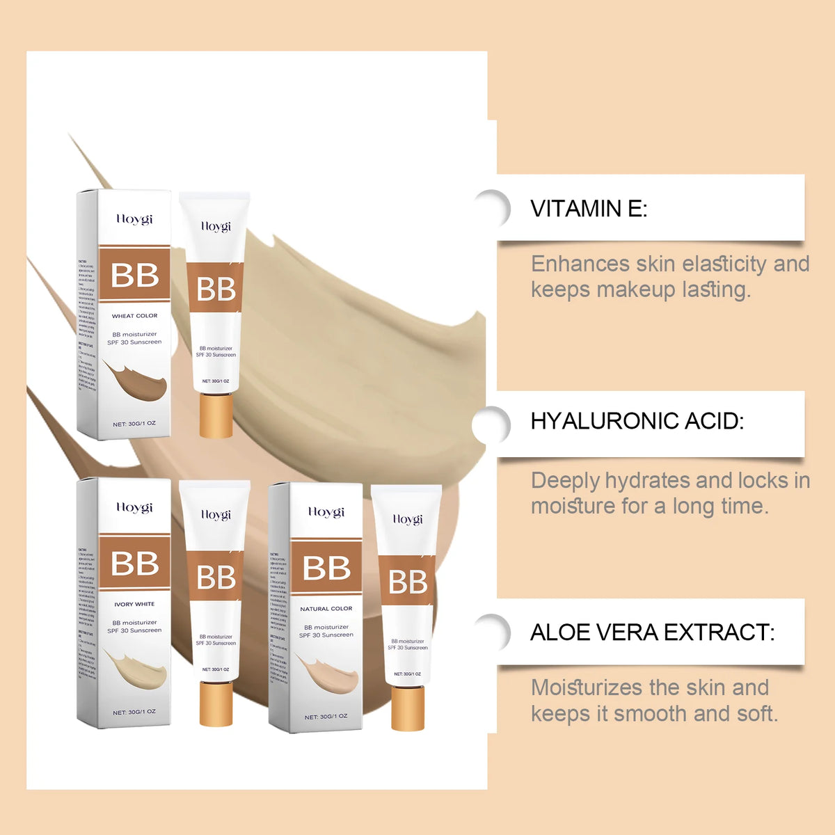Sunscreen Bb Cream Serie Spf30 Long Time Moisturize Full Coverage Sheer Tint Coverage Oil-Free Make up Foundation - AliExpress 66