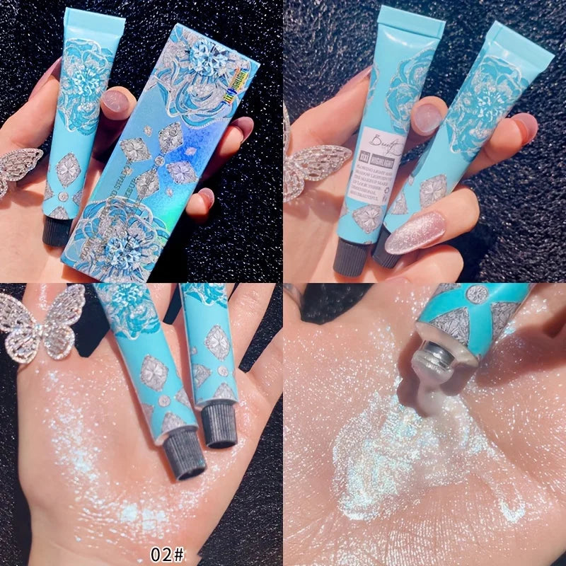 Diamond Glitter Highlighter Cream Liquid Makeup Face Contour Glow Body Shimmer Sparkling Illuminating Highlight for All Skin - AliExpress 66