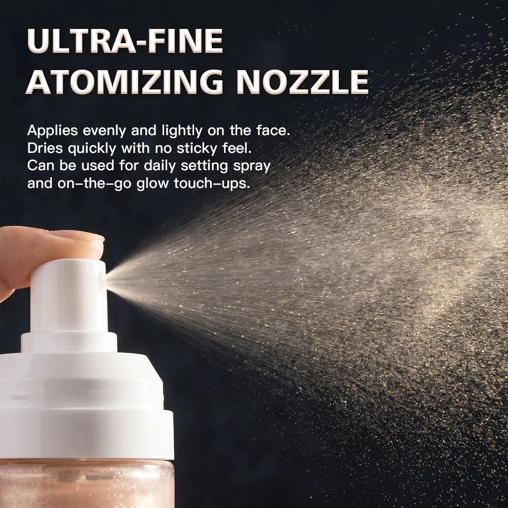 Luminous Setting Spray Long Lasting Locks Makeup Smudge-resistant Non-sticky Quick-drying Luminous Dewy Finish Setting Spray
