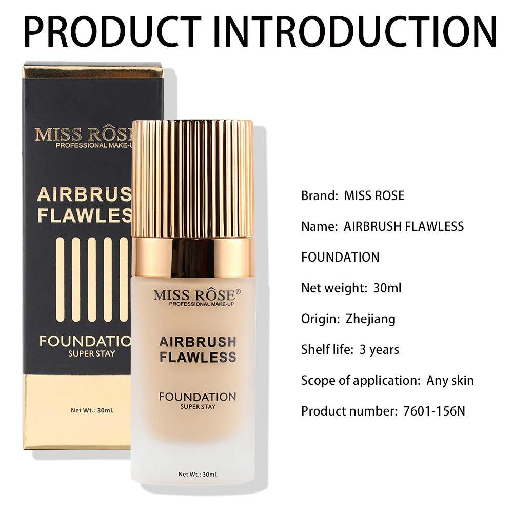 MISS ROSE Matte Full Coverage Concealer Foundation Cream Natural Hydrating Moisturizing Formula Long Lasting Oil Control Makeup