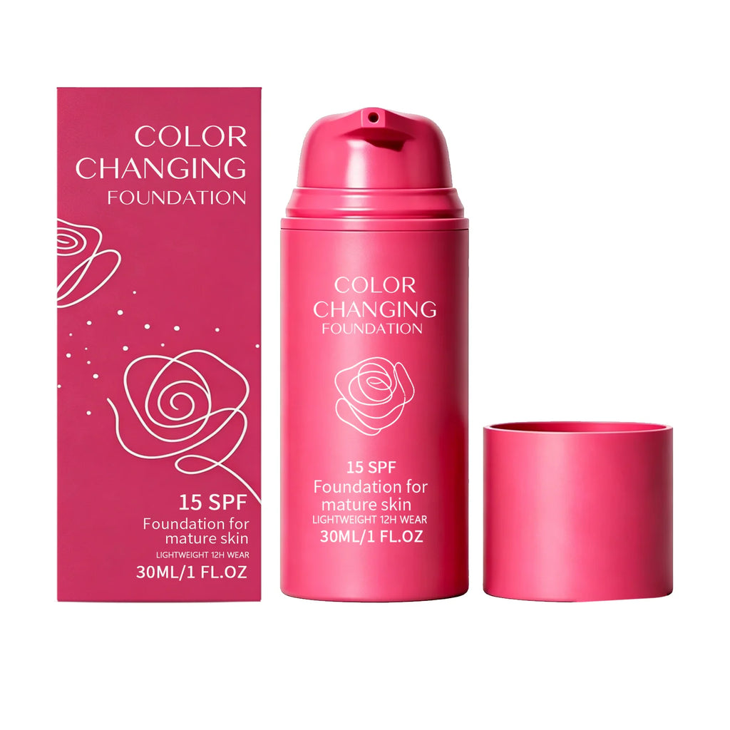 Temperature-Adjusting Foundation - Natural, Lightweight, Hydrating and Seamless Coverage for Daily Portable Use