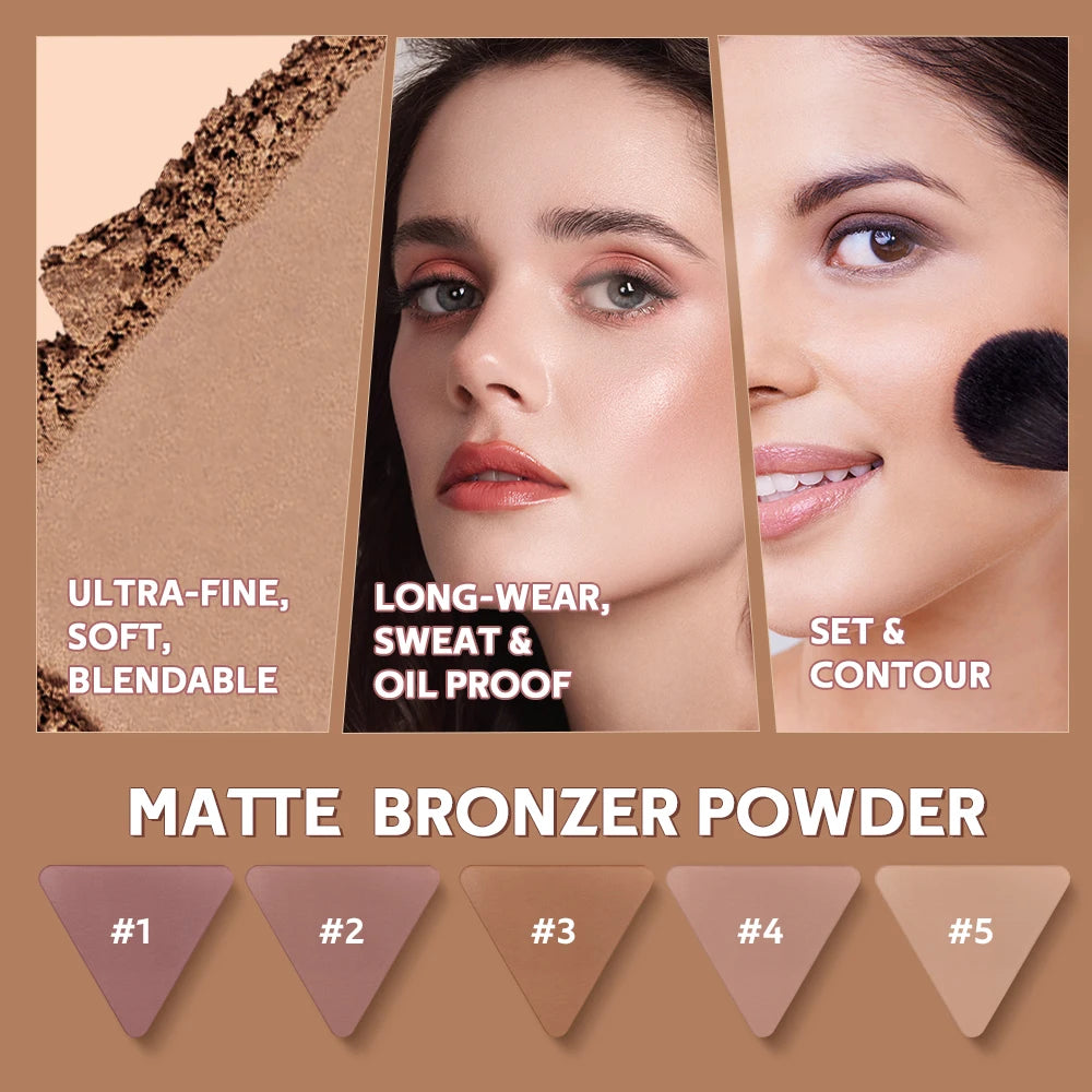 Matte Bronzer for Face Contour Long Wearing