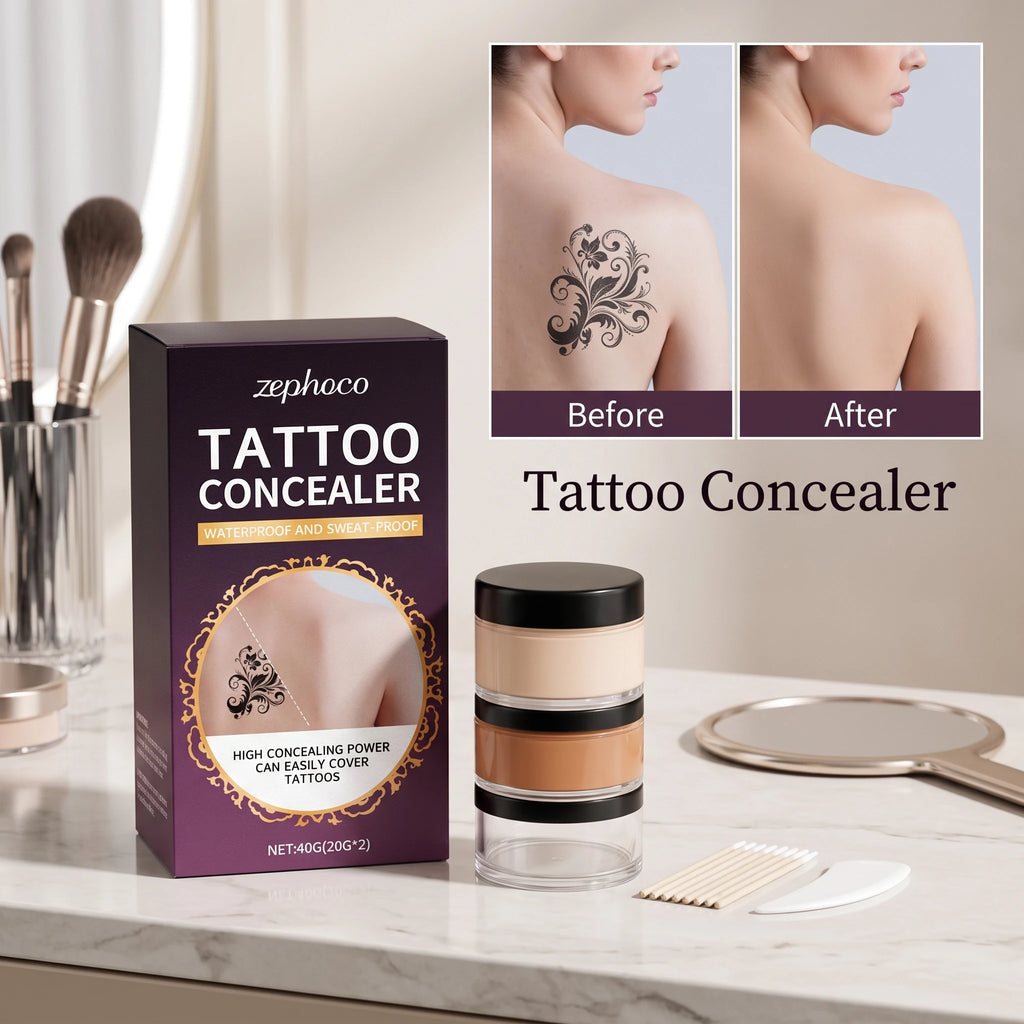 Tattoo Concealer Full Coverage Concealer for Tattoos Scars Even Skin Tone Waterproof Cover Acne Scarring Sweatproof Body Makeup