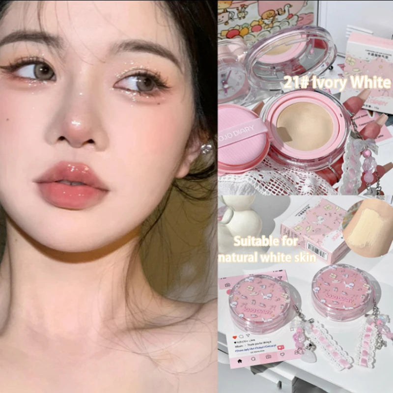 Cute Cat Air Cushion Compact Cream Hydrated High Coverage Foundation Oil Control Concealer BB Cream Korean Makeup Base Cosmetic - AliExpress 66
