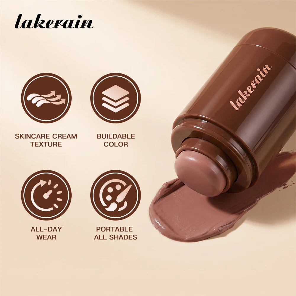 Lakerain Bronze Contour Stick Hydrates Smooths Skin Create Dimensional Effect Long-lasting Natural Makeup Effect Contour Stick