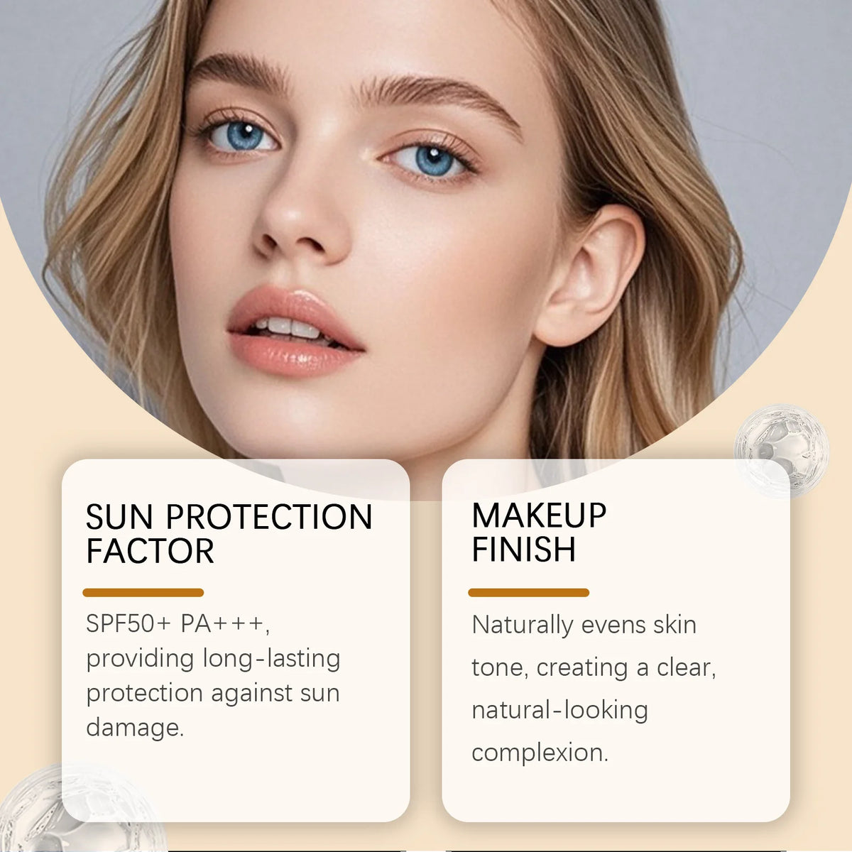 SPF 50 Color Changing Foundation Natural Coverage Self Adjusting Liquid Foundation Conceal Flaws Lightweight Primer Makeup Base
