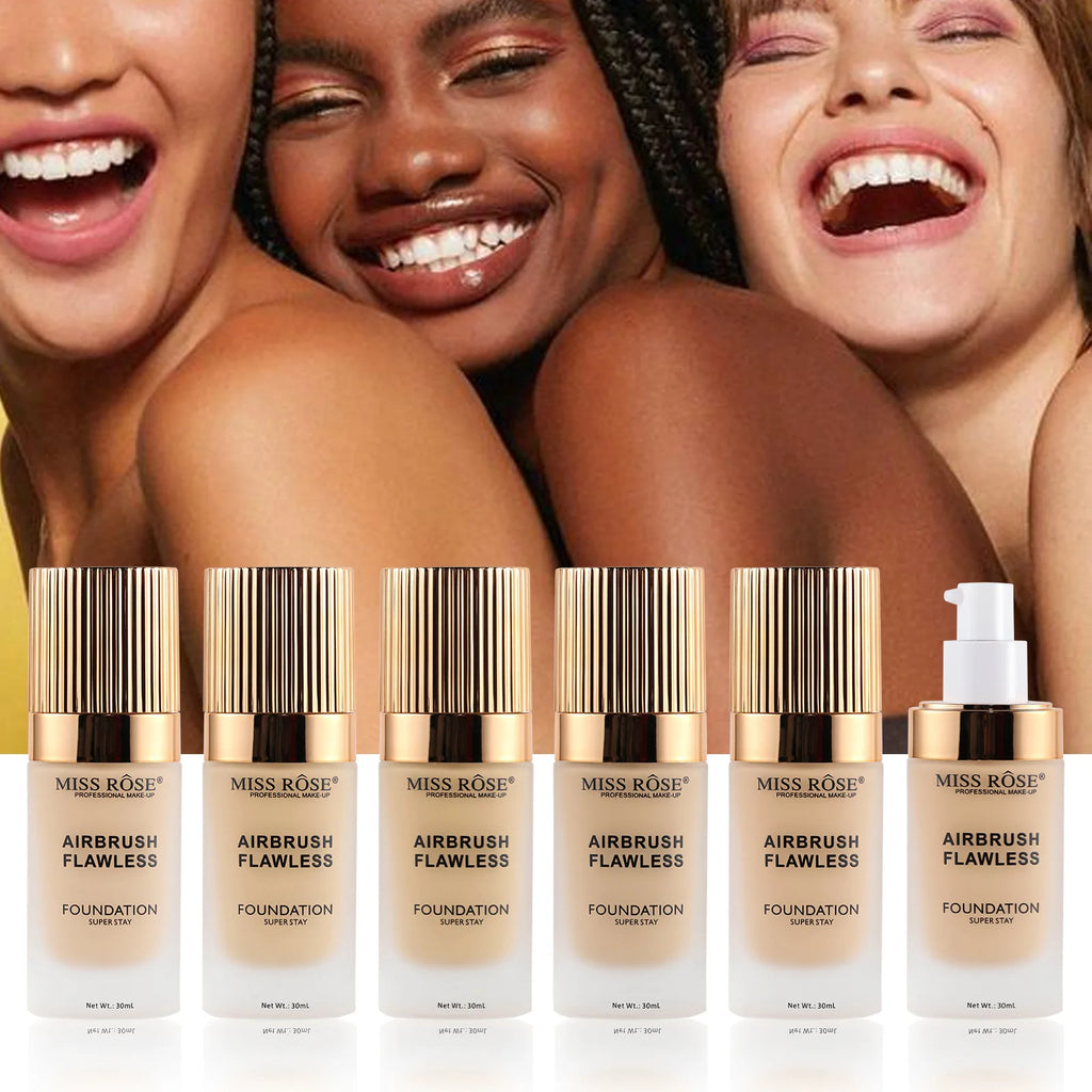 MISS ROSE Matte Full Coverage Concealer Foundation Cream Natural Hydrating Moisturizing Formula Long Lasting Oil Control Makeup