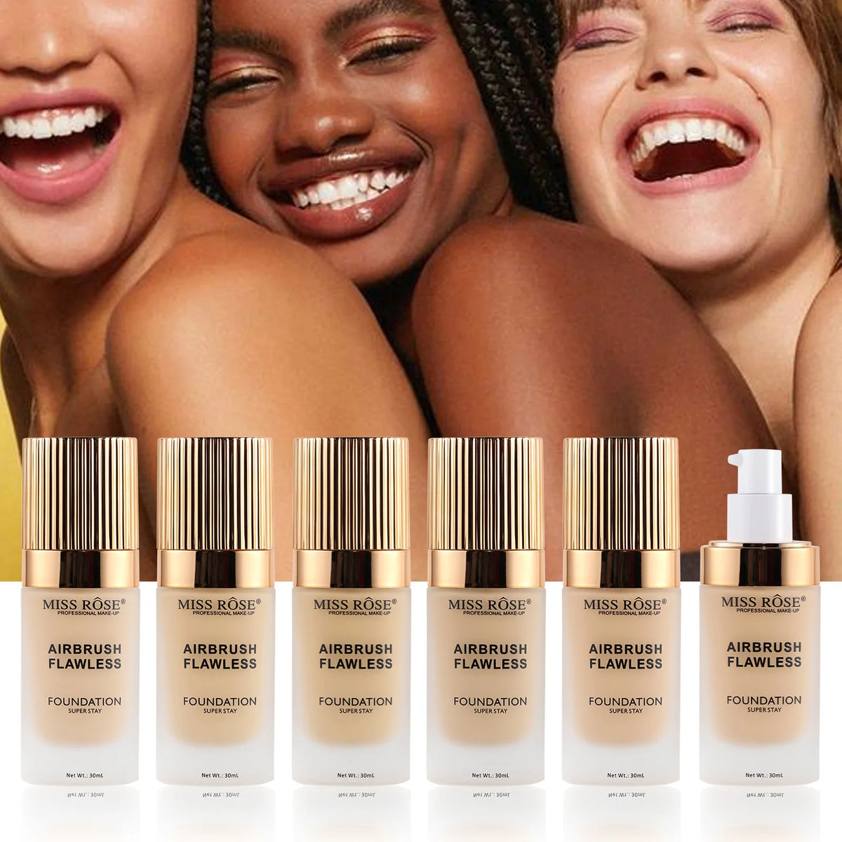 MISS ROSE Matte Full Coverage Concealer Foundation Cream Natural Hydrating Moisturizing Formula Long Lasting Oil Control Makeup