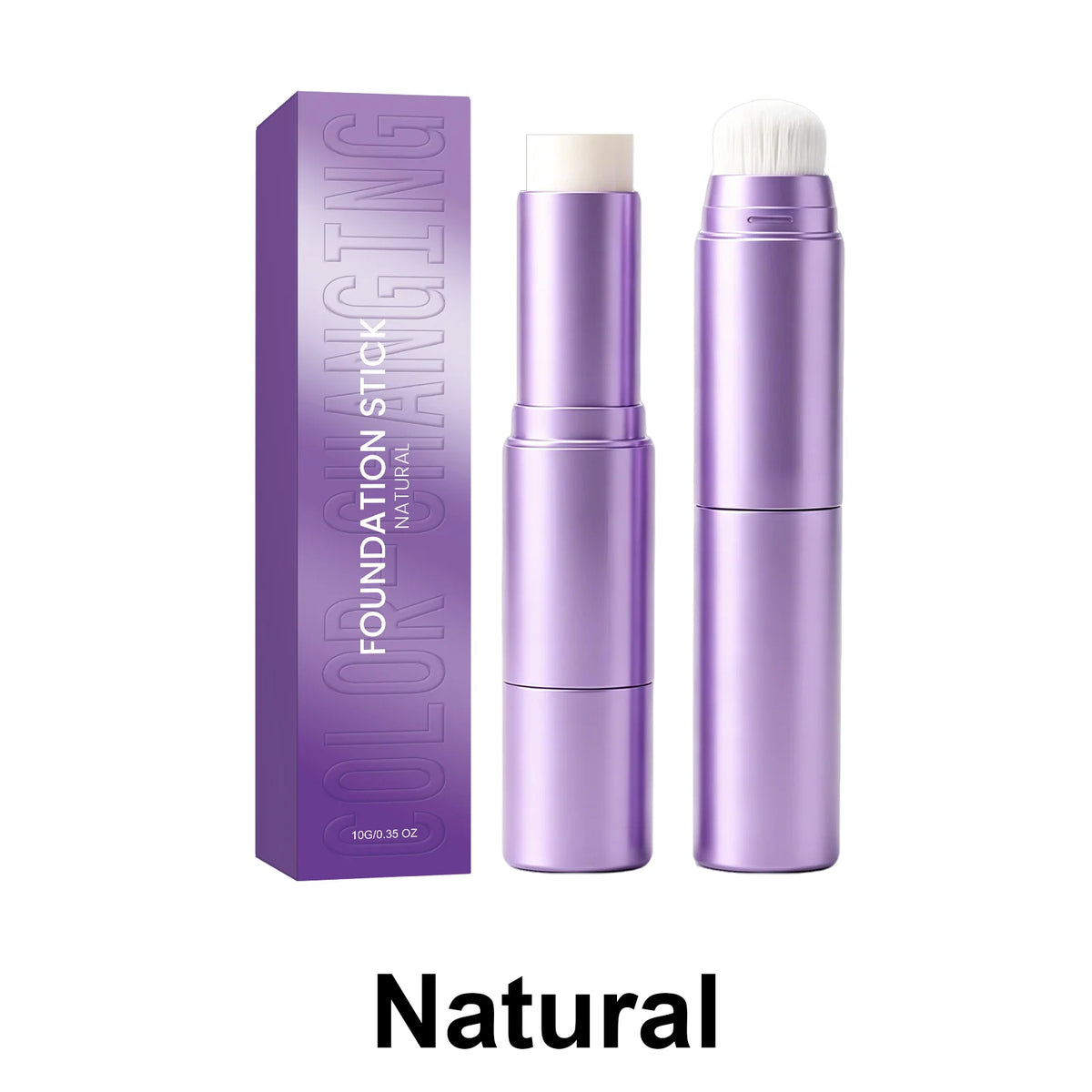 2 in 1 Color Changing Foundation Stick With Brush Ivory White Natural Color Dark Skin Tone Full Coverage Concealer Base Makeup