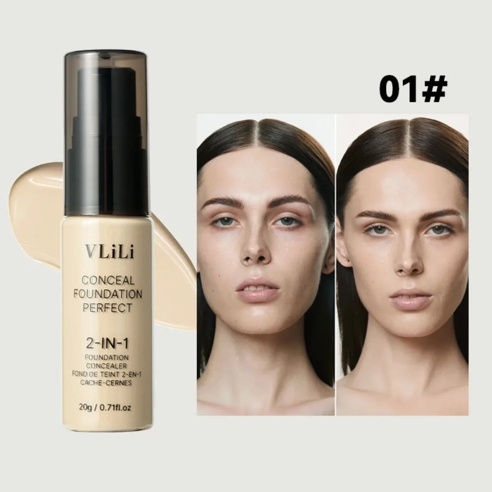 New Waterproof Liquid Foundation Oil-Control Full Coverage Face Foundation Cream Sweat Proof Matte Foundation Concealer Cream