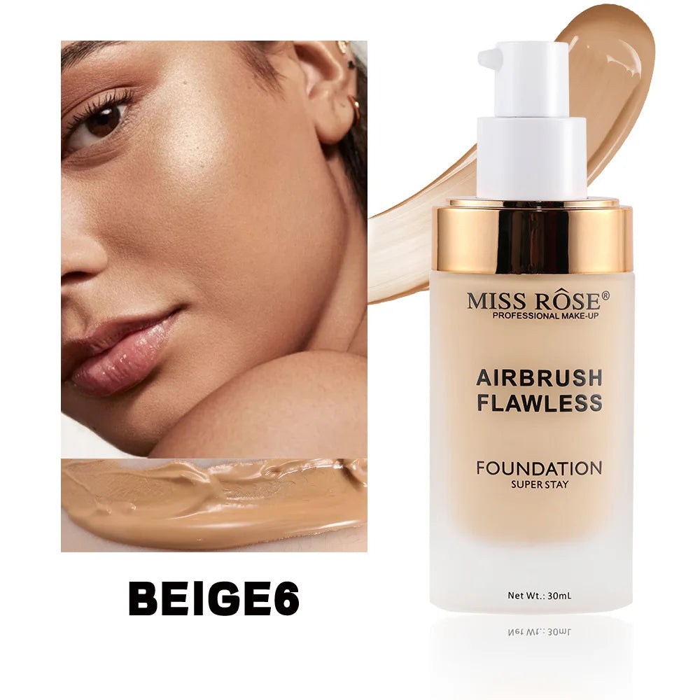 MISS ROSE Matte Full Coverage Concealer Foundation Cream Natural Hydrating Moisturizing Formula Long Lasting Oil Control Makeup