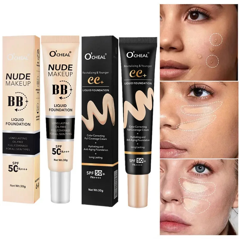 BB Cream SPF50 PA Plus Foundation Waterproof Long Lasting Brightening Primer Sunscreen Makeup Base Cosmetics For Women - AliExpress 66