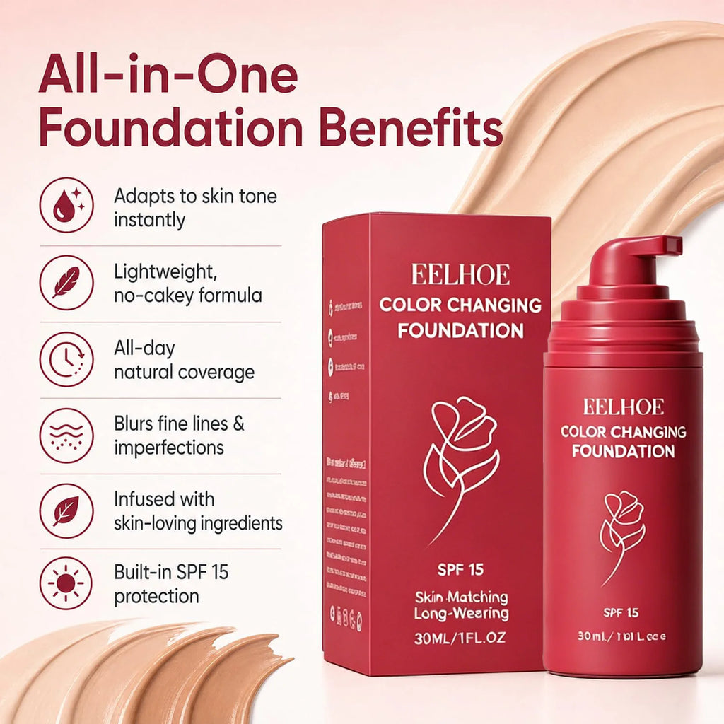 Korean Color Changing Foundation for Mature Skin SPF 15 Hydrating Liquid Concealer for Fine Lines & Wrinkles Dewy Natural Finish - AliExpress 66