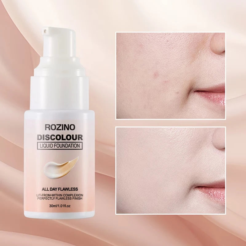 24-Hour Long-Lasting Moisturizing Liquid Concealer, Brightens and Covers Blemishes, Color-Changing Foundation BB Cream