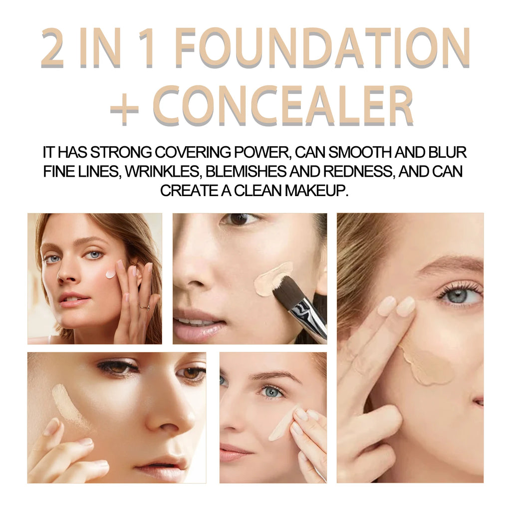 EELHOE 2 in 1 Concealer Foundation Dark Circle Cover Blemish Brighten Face Corrector Double Head Concealer High Coverage Makeup - AliExpress 66