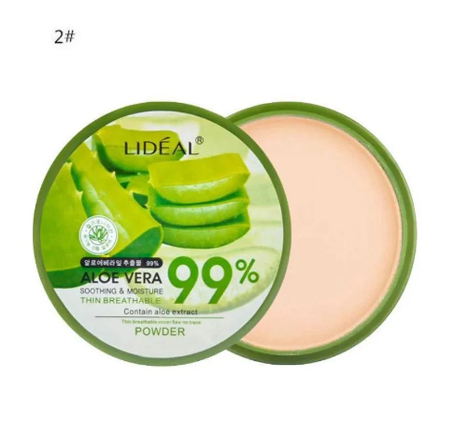 Aloe Vera Essence Pressed Powder Oil Control Long Lasting Matte Setting Face Makeup Cosmetic