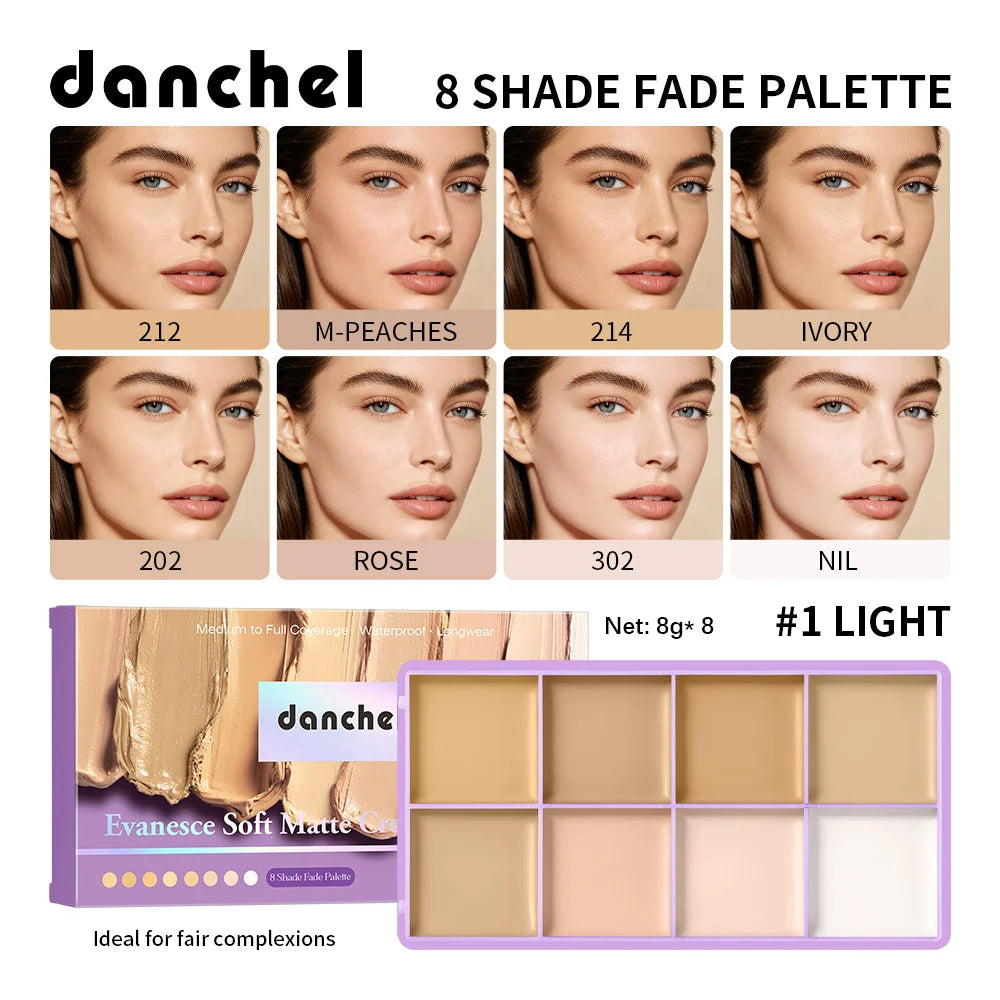 8 Shade Fade Palette Soft Matte Texture Cover Dark Circles, Redness, Skin Blemishes Waterproof Sweatproof Long-wearing Concealer - AliExpress
