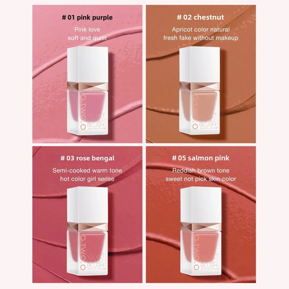 O.TWO.O Liquid Blusher 4 Colors Rose Pink Blush Long Lasting Natural Cheek Face Makeup Blusher High Pigment For Women Cosmetics - AliExpress 66