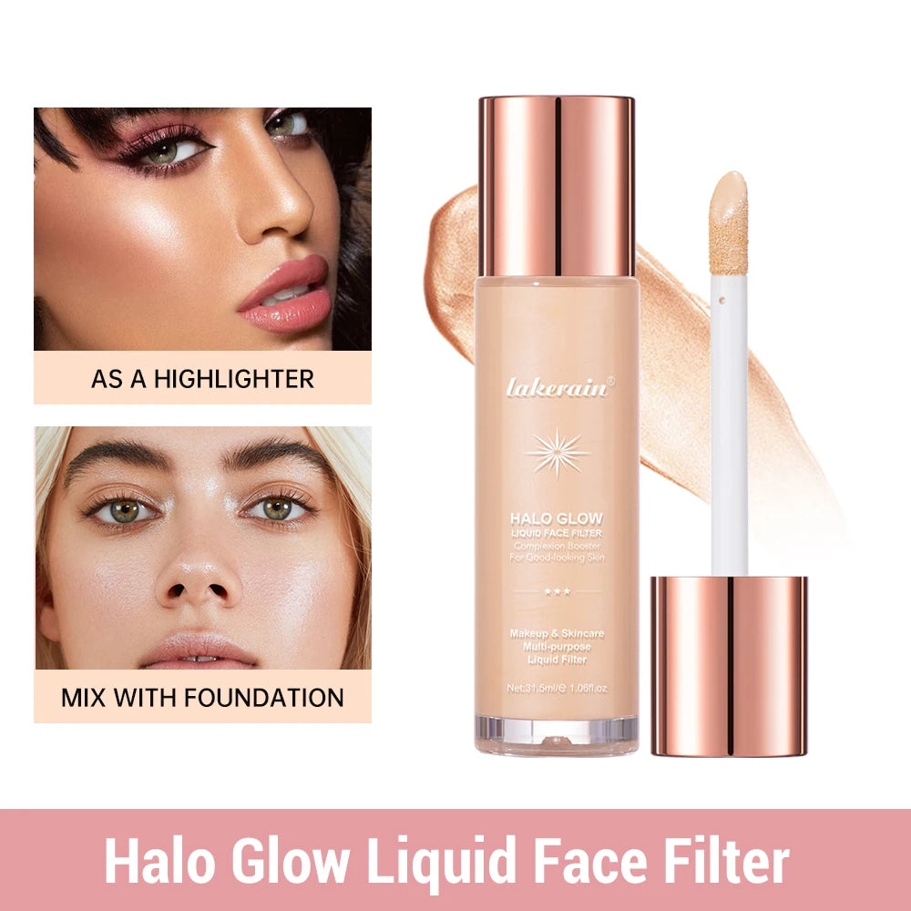 Halo Glow Liquid Filter Liquid Highlighter Face Contouring Pearlescent Makeup Brightener Bronzer Glow Body Face Contour Shimmer - AliExpress 66