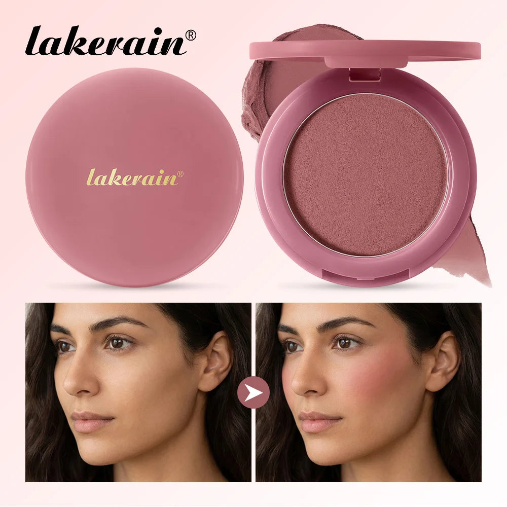 Lakerain Soft Poke Matte Blush Long Lasting Luminosity Fresh Silky-smooth Skin Finish Moisturizing Natural Matte Bouncy Blusher