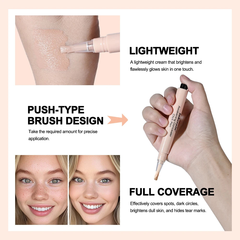 Waterproof Concealer Click Pen 3 Colors Natural Glowing Lightweight Full Coverage Sweat Proof Concealer Pencil Woman Makeup - AliExpress 66